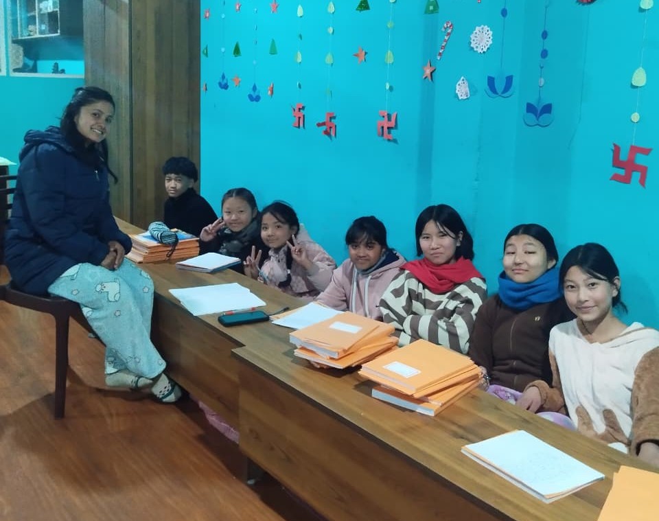 Inside the village classroom